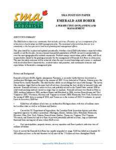 SMA POSITION PAPER  EMERALD ASH BORER A PERSPECTIVE ON PLANNING AND MANAGEMENT