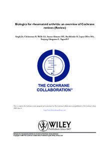 Biologics for rheumatoid arthritis: an overview of Cochrane reviews