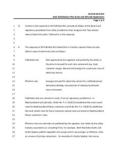 SR‐PUB‐NLH‐014  Rate Stabilization Plan Rules and Refunds Application  Page 1 of 2  1   Q. 