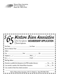 Western Bison Association[removed]N. Market St. Mead, WA[removed]