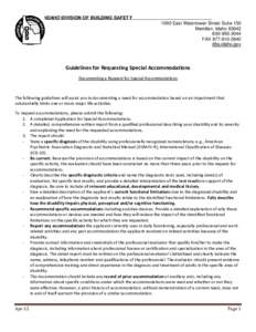 STATE OF IDIDAHO DIVISION OF BUILDING SAFETY 1090 East Watertower Street Suite 150 Meridian, Idaho[removed]3044 FAX[removed]dbs.idaho.gov