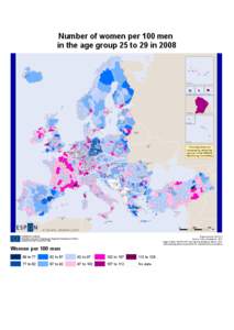 Number of women per 100 men in the age group 25 to 29 in 2008 Reykjavik !