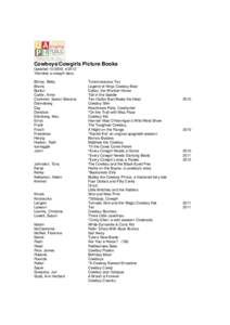 Cowboys & Cowgirls Picture Booklist