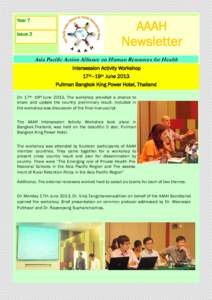 Year 7 Issue 3 AAAH Newsletter Asia Pacific Action Alliance on Human Resources for Health