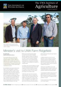 The UWA Institute of  Agriculture Number 23, AugustAdjunct Professor Dean Revell (formerly from CSIRO),