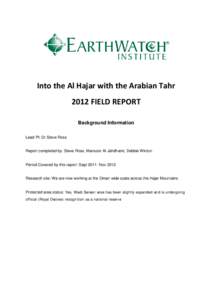 Into the Al Hajar with the Arabian Tahr
