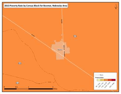 ´  12th Rd 2013 Poverty Rate by Census Block for Beemer, Nebraska Area