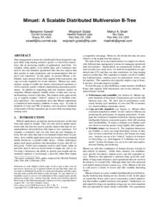 Transaction processing / Computer storage / Fault-tolerant computer systems / Databases / B-tree / Replication / Snapshot / Tree traversal / Isolation / Computing / Data management / Data