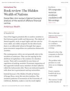 Book review: The Hidden Wealth of Nations — FT.com, 5:35 PM International Tax