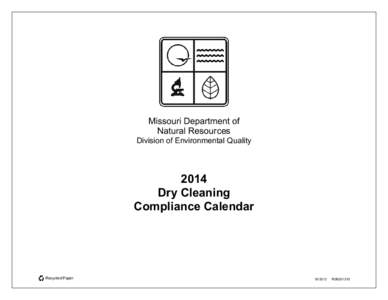 Missouri Department of Natural Resources Division of Environmental Quality 2014 Dry Cleaning