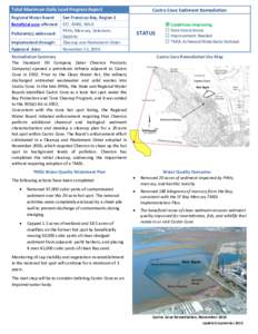 Total Maximum Daily Load Progress Report  Castro Cove Sediment Remediation Regional Water Board San Francisco Bay, Region 2