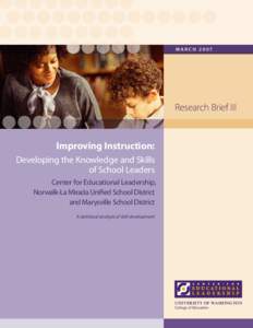 March[removed]Research Brief III Improving Instruction: Developing the Knowledge and Skills