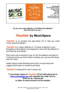 MusicSpace The Southville Centre Beauley Road Southville Bristol BS3 1QG