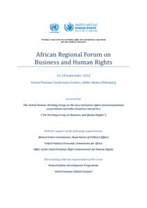 Working Group on the issue of human rights and transnational corporations and other business enterprises African Regional Forum on Business and Human Rights[removed]September 2014