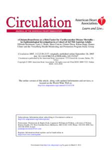 γ-Glutamyltransferase as a Risk Factor for Cardiovascular Disease Mortality : An Epidemiological Investigation in a Cohort ofAustrian Adults Elfriede Ruttmann, Larry J. Brant, Hans Concin, Günter Diem, Kilian 