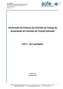 ACT SAFEWEB     Declaração de Práticas de Carimbo do Tempo - Versão