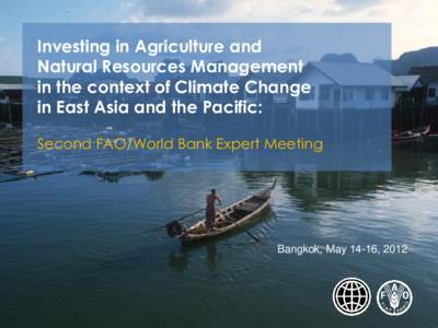Investing in Agriculture and Natural Resources Management in the context of Climate Change in East Asia and the Pacific: Second FAO/World Bank Expert Meeting