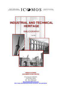 INDUSTRIAL AND TECHNICAL HERITAGE BIBLIOGRAPHY