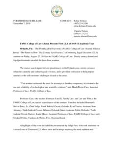 FOR IMMEDIATE RELEASE September 7, 2010 CONTACT:  Robin Holmes