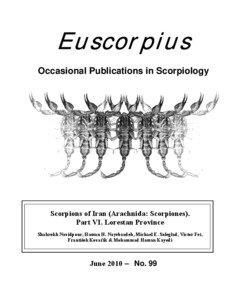 Euscorpius Occasional Publications in Scorpiology