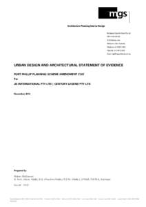 Microsoft Word[removed]Queens Road Amendment C107 Expert Urban Design Evidence Statement - MGS