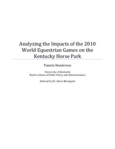 Analyzing the Impacts of the 2010 World Equestrian Games on the Kentucky Horse Park