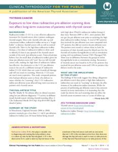 Exposure to low dose radioactive pre-ablation scanning does not affect long-term outcomes of patients with thyroid cancer