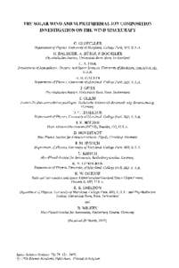 THE SOLAR WIND AND SUPRATHERMAL ION COMPOSITION INVESTIGATION ON THE WIND SPACECRAFT G. GLOECKLER Department of Physics, University of Maryland, College Park, MD, U.S.A. H. BALSIGER, A. BIJRGI, P. BOCHSLER