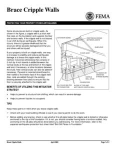 Brace Cripple Walls PROTECTING YOUR PROPERTY FROM EARTHQUAKES Some structures are built on cripple walls. As shown in the figure, a cripple wall is a short wall that rests on the foundation and supports the floor