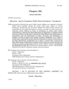 2012 Regular Session - Chapter 494 (Senate Bill 362)