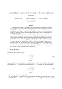 A probabilistic analysis of the strength of the split and triangle closures Amitabh Basu G´erard Cornu´ejols