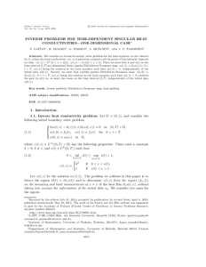 Mathematical analysis / Mathematics / Calculus / Spectral theory / Ordinary differential equations / Operator theory / Heat equation / Heat transfer / Linear algebra / Differential forms on a Riemann surface / Spectral theory of ordinary differential equations