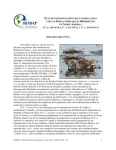 PLAN DE CONSERVACIÓN PARA CALIDRIS ALPINA CON LAS POBLACIONES QUE SE REPRODUCEN EN NORTE AMÉRICA (C. A . ARCTICOLA, C. A. PACIFICA, Y C. A. HUDSONIA)  RESUMEN EJECUTIVO