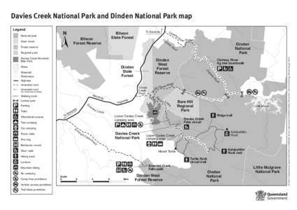 Davies Creek National Park and Dinden National Park map