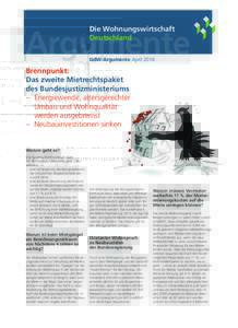 GdW-Argumente-WohWi_Feb16_Q16.qxp_April:00 Seite 1  Die Wohnungswirtschaft Deutschland  Argumente