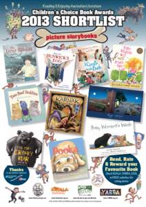 Reading & Enjoying Australian Literature  Children’s Choice Book Awards 2013 SHORTLIST picture storybooks