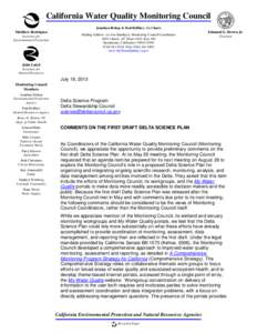 California Water Quality Monitoring Council Jonathan Bishop & Paul Helliker, Co-Chairs Matthew Rodriquez Secretary for Environmental Protection