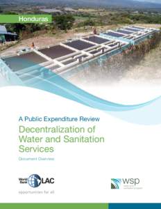 Honduras  A Public Expenditure Review Decentralization of Water and Sanitation
