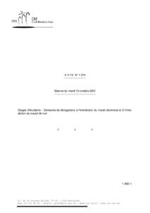A V I S N° 1.374 ----------------------- Séance du mardi 16 octobre 2001 ---------------------------------------------