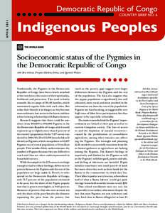 Democratic Republic of Congo April 2011 Country brief No. 6  Indigenous Peoples