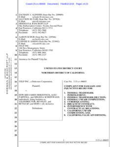 Case3:15-cv[removed]Document1 Filed02[removed]Page1 of[removed]AARON SCHUR (State Bar No[removed]E-Mail: [removed] 7 CONNIE D. SARDO (State Bar No[removed])