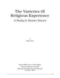 The Varieties Of Religious Experience A Study In Human Nature by William James