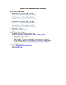 Microsoft Word - IdentityTheftLaws2009[removed]doc