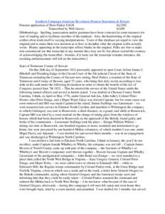 Southern Campaign American Revolution Pension Statements & Rosters Pension application of Peter Parker S3638 fn12NC Transcribed by Will Graves[removed]Methodology: Spelling, punctuation and/or grammar have been corrected
