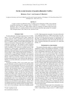 American Mineralogist, Volume 84, pages 929–932, 1999  On the crystal structure of pseudowollastonite (CaSiO3)