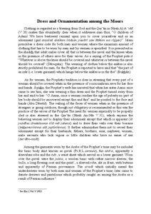 Dress and Ornamentation among the Moors Clothing is regarded as a blessing from God and the Qur’ān in Sūrah Al-A ‘rāf (V.26) makes this abundantly clear when it addresses man thus; “O children of