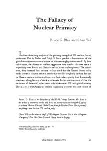 The Fallacy of Nuclear Primacy Bruce G. Blair and Chen Yali