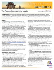 Scanning the Horizons:  Issue Brief 9 The Power of Appreciative Inquiry