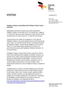 stampa  2 ottobre 2014 Markus Quint Tel. +Fax +