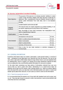 CERT Exercises Toolset 107 Document for students  10. Exercise: Automation in Incident Handling